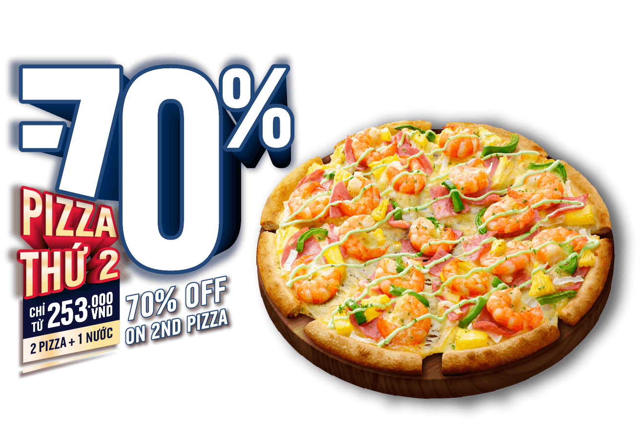 Giảm 70% Cho Pizza Thứ 2