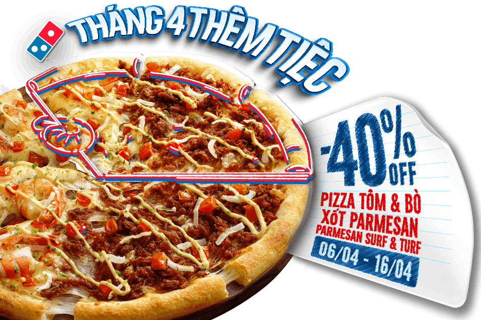 Giảm 40% Pizza Tôm & Bò Xốt Parmesan