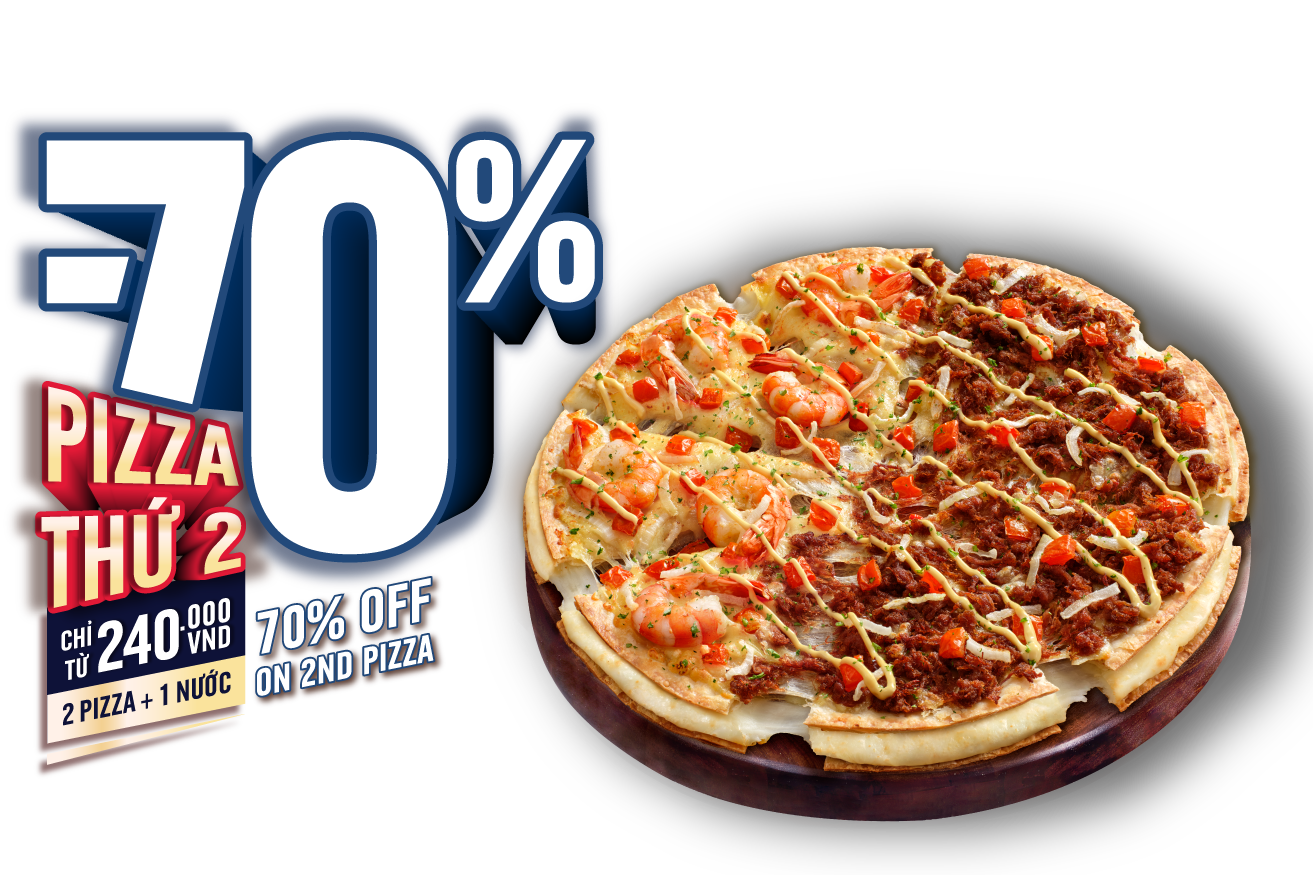 Giảm 70% Cho Pizza Thứ 2