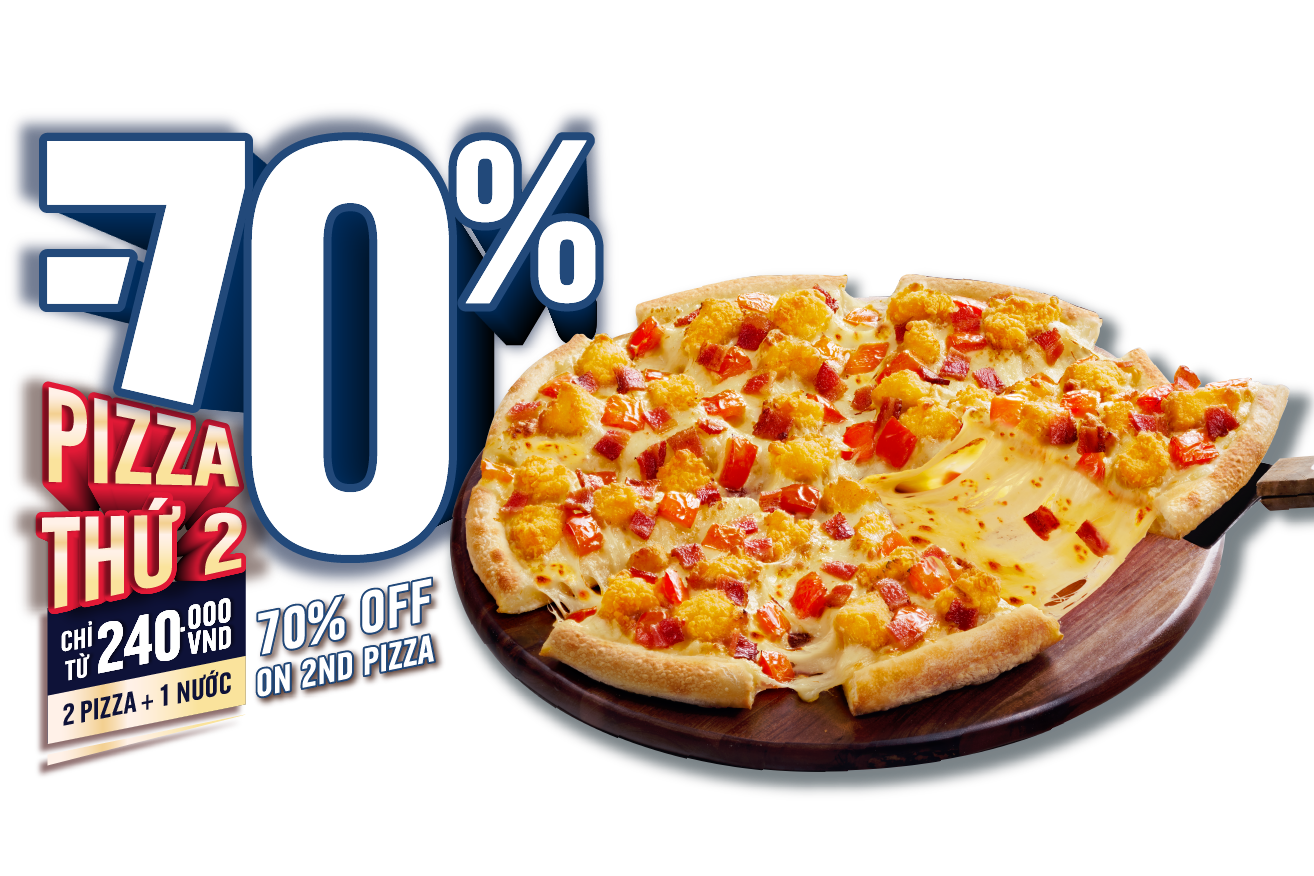 Giảm 70% Cho Pizza Thứ 2